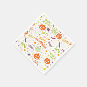 Spooky & Fun Pumpkin - farbenfrohe Halloween-Muste Serviette (Ecke)