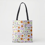 Spooky & Fun Pumpkin - farbenfrohe Halloween-Muste Tasche (Vorderseite)