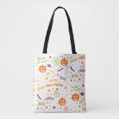 Spooky & Fun Pumpkin - farbenfrohe Halloween-Muste Tasche (Vorderseite)