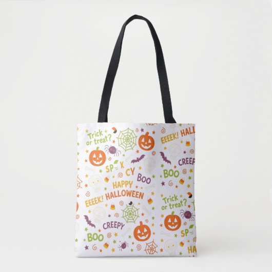 Spooky & Fun Pumpkin - farbenfrohe Halloween-Muste Tasche (Vorderseite)
