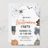 Spooky Fun Watercolor Halloween-Party Einladung (Vorderseite)