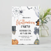 Spooky Fun Watercolor Halloween-Party Einladung (Stehend Vorderseite)