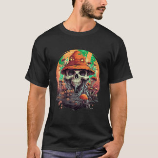 Spooky Fungi Vintager Kernpunkt Halloween Skeleto T-Shirt