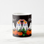 Spooky Funky Ghost Boo Halloween Pumpkin Patch Kaffeetasse (Mittel)