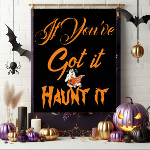 Spooky Funky Quote Halloween Ghost Party Poster