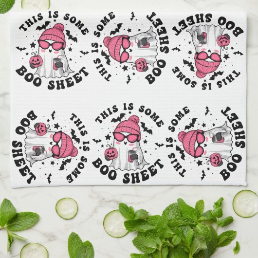 Spooky Funny Halloween Dekorgeister Geschirrtuch (Gefaltet)