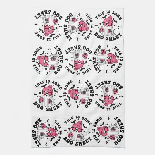 Spooky Funny Halloween Dekorgeister Geschirrtuch (Vertikal)