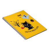Spooky Funny Vampire Cat Happy Halloween Notizblock (Rechte Seite)