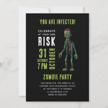 Spooky Funny Zombie Halloween-Party | Black Grunge