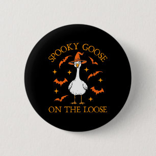 Spooky Gans auf dem losen Halloween Honk Witch des Button
