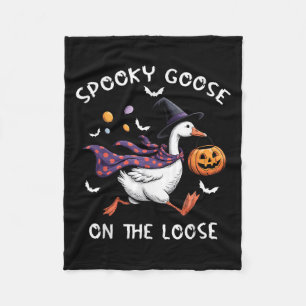 Spooky Gans auf der Lose Hexe Albern Gänsetier Fleecedecke
