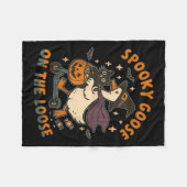 Spooky Gans auf der Lose Hexe Albern Gänsetier Fleecedecke (Vorderseite (Horizontal))