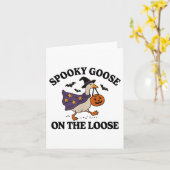 Spooky Gans auf der Lose Hexe Albern Gänsetier Karte (Gelbe Blume)