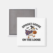 Spooky Gans auf der Lose Hexe Albern Gänsetier Magnet (Vorderseite/Rückseite)