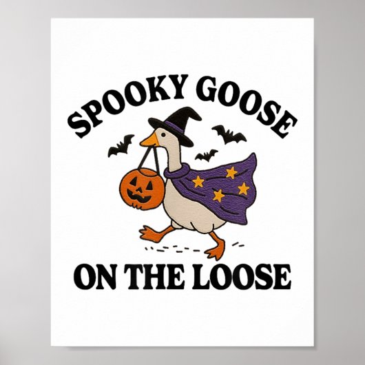 Spooky Gans auf der Lose Hexe Albern Gänsetier Poster (Vorne)