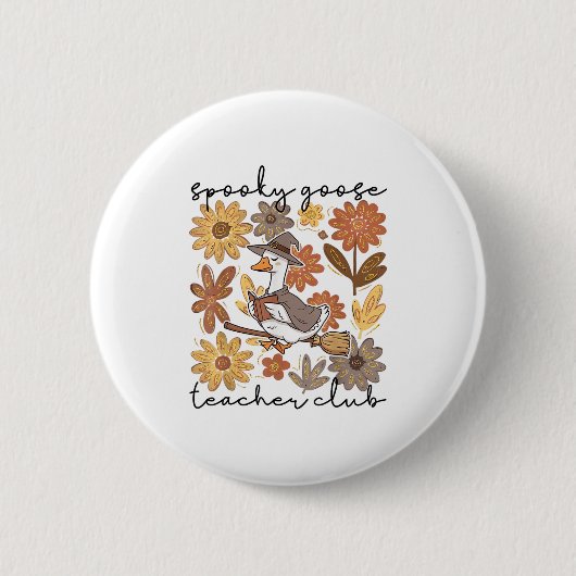 Spooky Gänserlehrer Club Halloween Albern Gänsedau Button (Vorderseite)