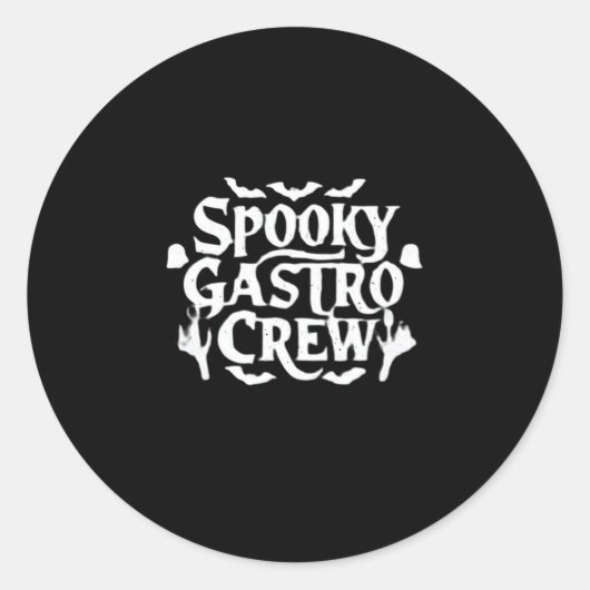 Spooky Gastro Crew Gastro Nurse Halloween Classic Runder Aufkleber (Vorderseite)