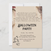 Spooky Gedicht Creepy Halloween-Party Einladung (Vorderseite)