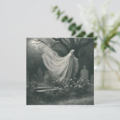 Spooky Geist auf dem Friedhof Horror Vintag Goth Karte (Stehend Vorderseite)