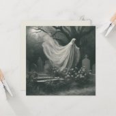 Spooky Geist auf dem Friedhof Horror Vintag Goth Karte (Vorderseite/Rückseite Beispiel)