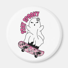 "Spooky"-Geist auf einem Skateboard Bleibe - Cool  Magnet