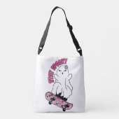 "Spooky"-Geist auf einem Skateboard Bleibe - Cool  Tragetaschen Mit Langen Trägern (Rückseite)