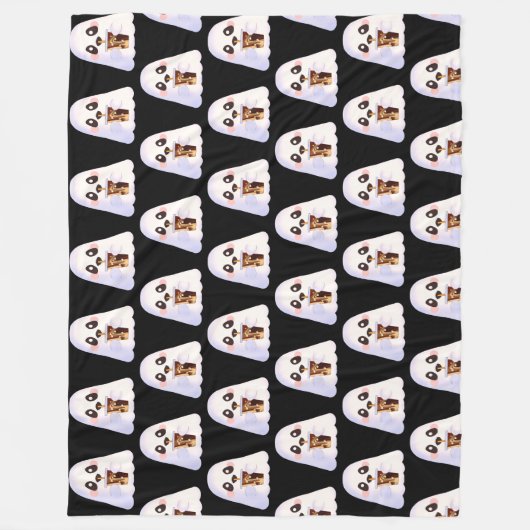 Spooky Geist mit Icchaffee Fleecedecke (Vorderseite)