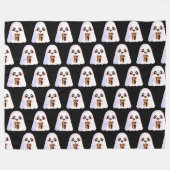 Spooky Geist mit Icchaffee Fleecedecke (Vorderseite (Horizontal))