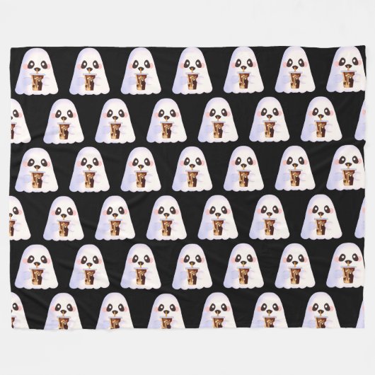 Spooky Geist mit Icchaffee Fleecedecke (Vorderseite (Horizontal))