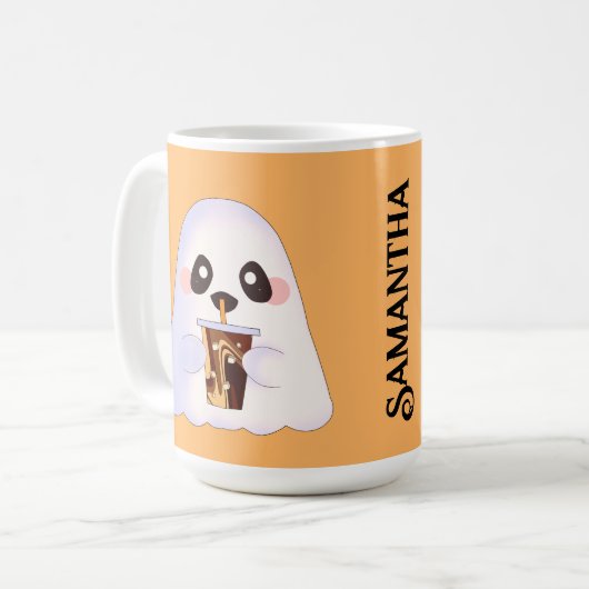 Spooky Geist mit Icchaffee Kaffeetasse (Vorderseite Links)