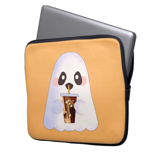 Spooky Geist mit Icchaffee Laptopschutzhülle (Vorderseite Links)