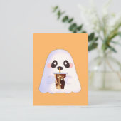 Spooky Geist mit Icchaffee Postkarte (Stehend Vorderseite)