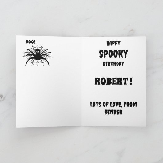 Spooky Geist Retro halloween Karte (Innenseite)