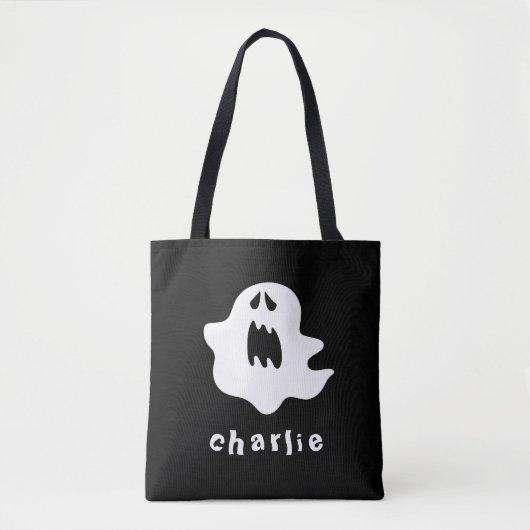 Spooky Geist und Name Halloween Tasche (Vorderseite)