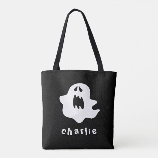 Spooky Geist und Name Halloween Tasche (Rückseite)