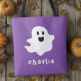 Spooky Geist und Name lila Halloween Tasche