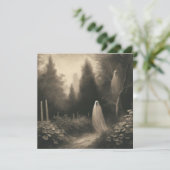 Spooky Geister auf dem Friedhof Horror Goth Karte (Stehend Vorderseite)