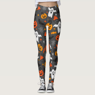 Spooky Geister und Kürbis Leggings