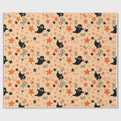 Spooky Geister und Sterne Nahtloses Halloween Geschenkpapier (Flach)