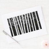 Spooky-Gelb-Halloween-Augen im Birkenwald Rechteckiger Aufkleber (Umschlag)