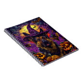 Spooky German Shepherd Halloween Hexenkürbis Notizblock (Rechte Seite)