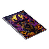 Spooky German Shepherd Halloween Hexenkürbis Notizblock (Rechte Seite)