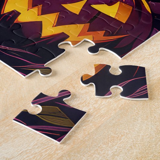 Spooky German Shepherd Halloween Hexenkürbis Puzzle (Seite)