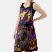 Spooky German Shepherd Halloween Hexenkürbis Schürze (InSitu)