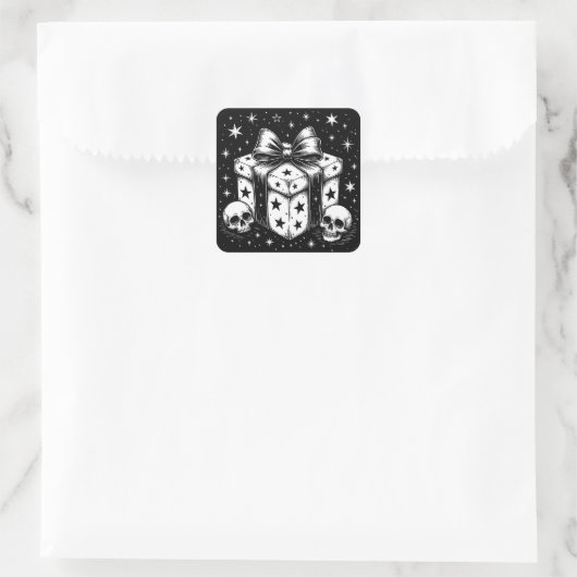 Spooky-Geschenk Quadratischer Aufkleber (Tasche)
