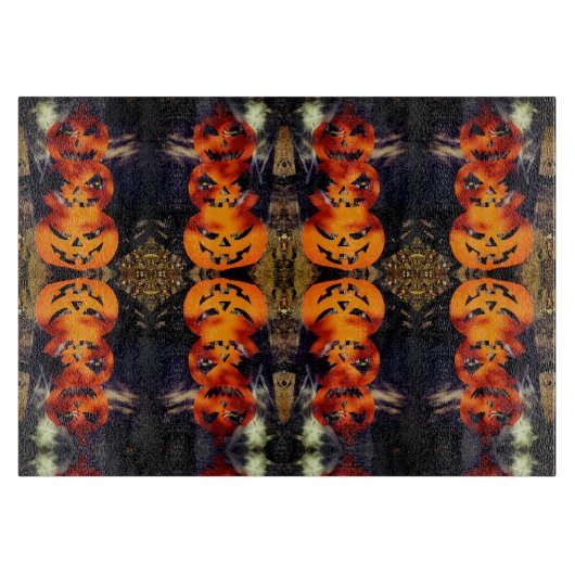 Spooky gestapelte Jack-O-Lanterns Cutting Board Schneidebrett (Vorderseite)