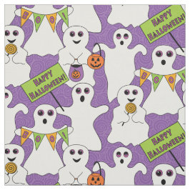 Spooky Ghost auf Lila Halloween-Muster Stoff