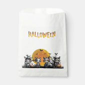 Spooky Ghost Black Streifen Halloween Kätzchen Geschenktütchen (Vorderseite)