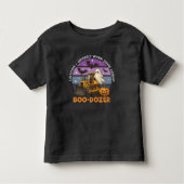 Spooky Ghost Bulldozer Anpassbare Halloween Kleinkind T-shirt (Vorderseite)