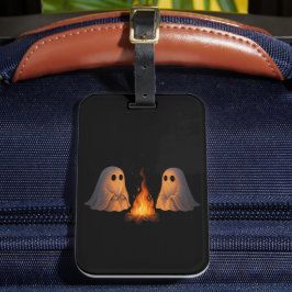 Spooky Ghost Campfire Nachtwald Kunst - Halloween Gepäckanhänger